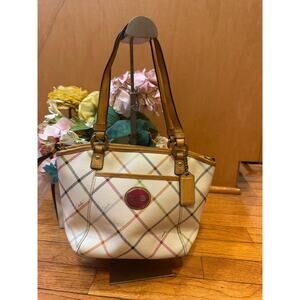 Coach 21942 Peyton Tattersall Pocket Tote Shoulder bag (PU150